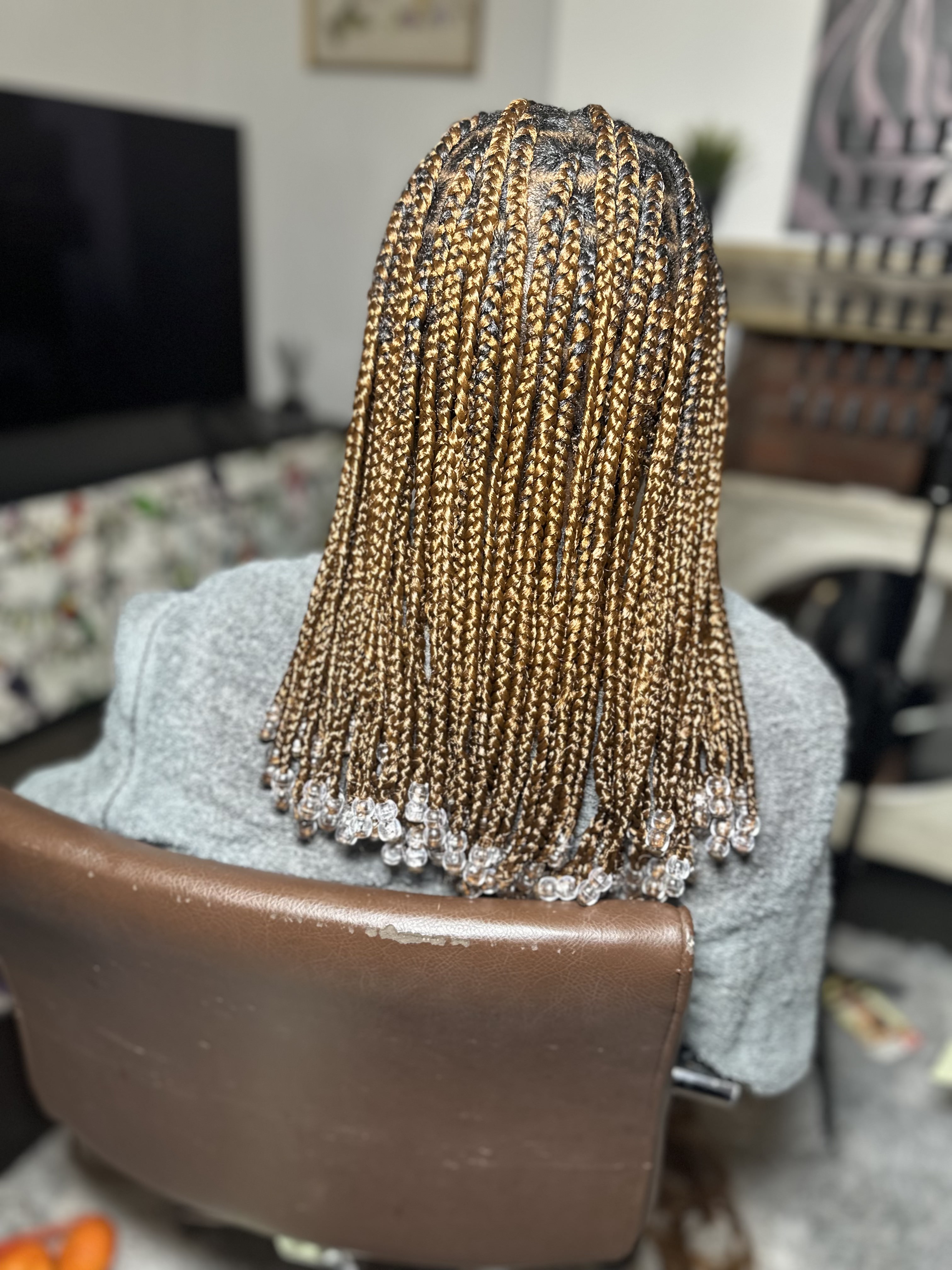 Short Braids with beads
